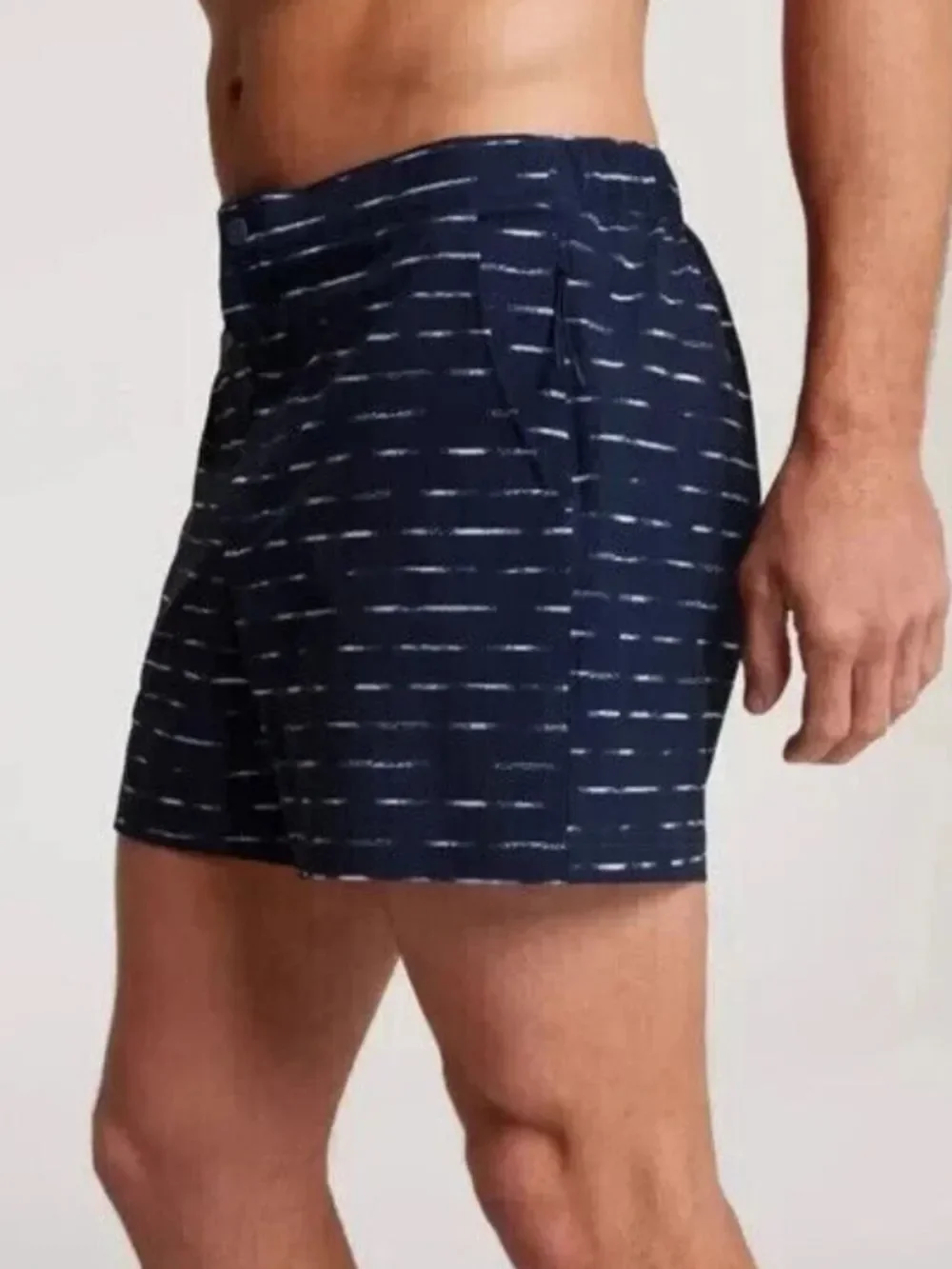 VRST 5” Resort Shorts NWT Men's Medium Navy Sand Washed Stripe Swim Shorts